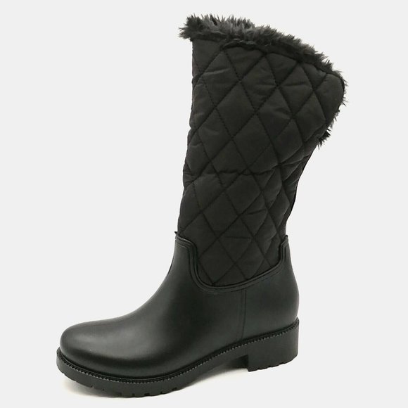 Spring Step Womens Para Mid-Calf Winter Boots Black Quilted Side Zip EUR 37‎ NEW - Picture 1 of 11